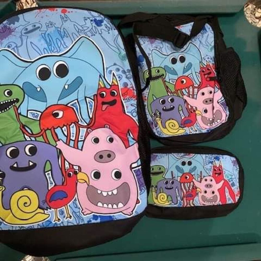 Monsters Inc bookbag set large bookbag insulated lunchbox & pencil case NWT